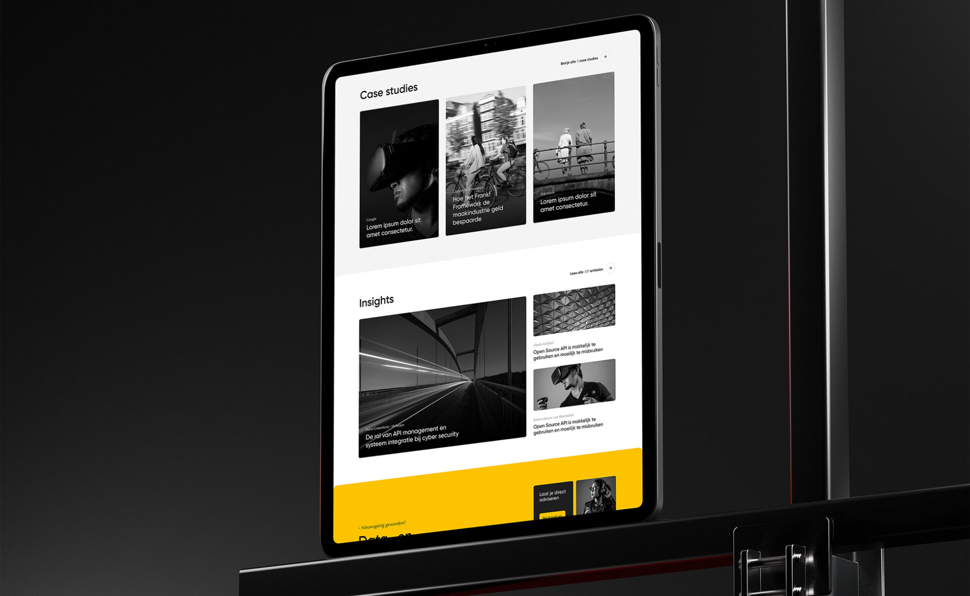 WeAreFrank website iPad mockup
