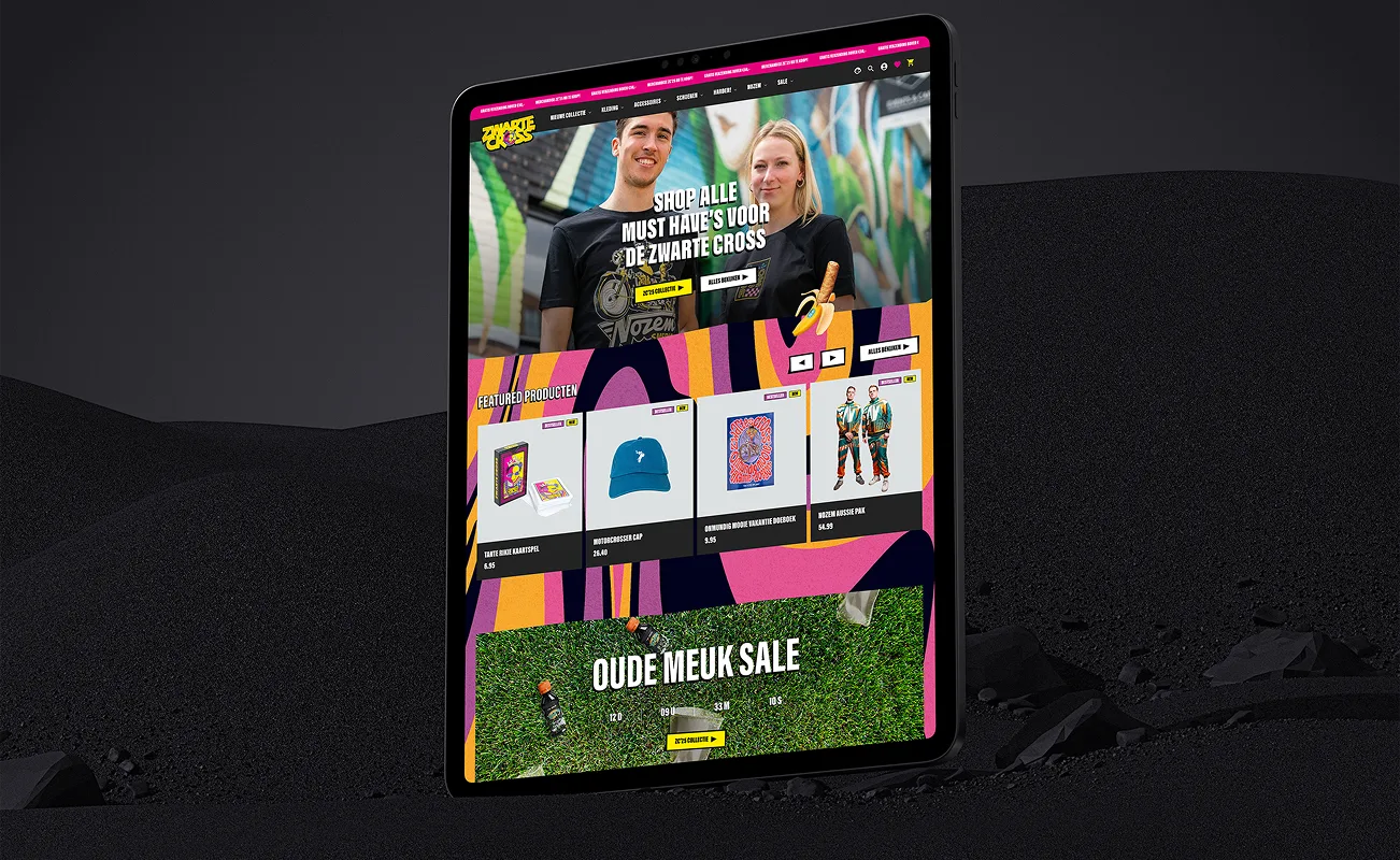 Zwarte Cross website iPad mockup