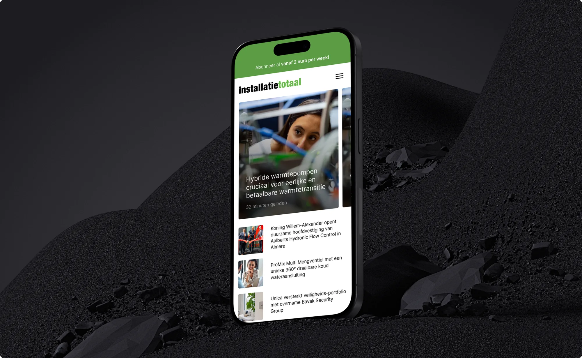 Installatietotaal website mobiel mockup