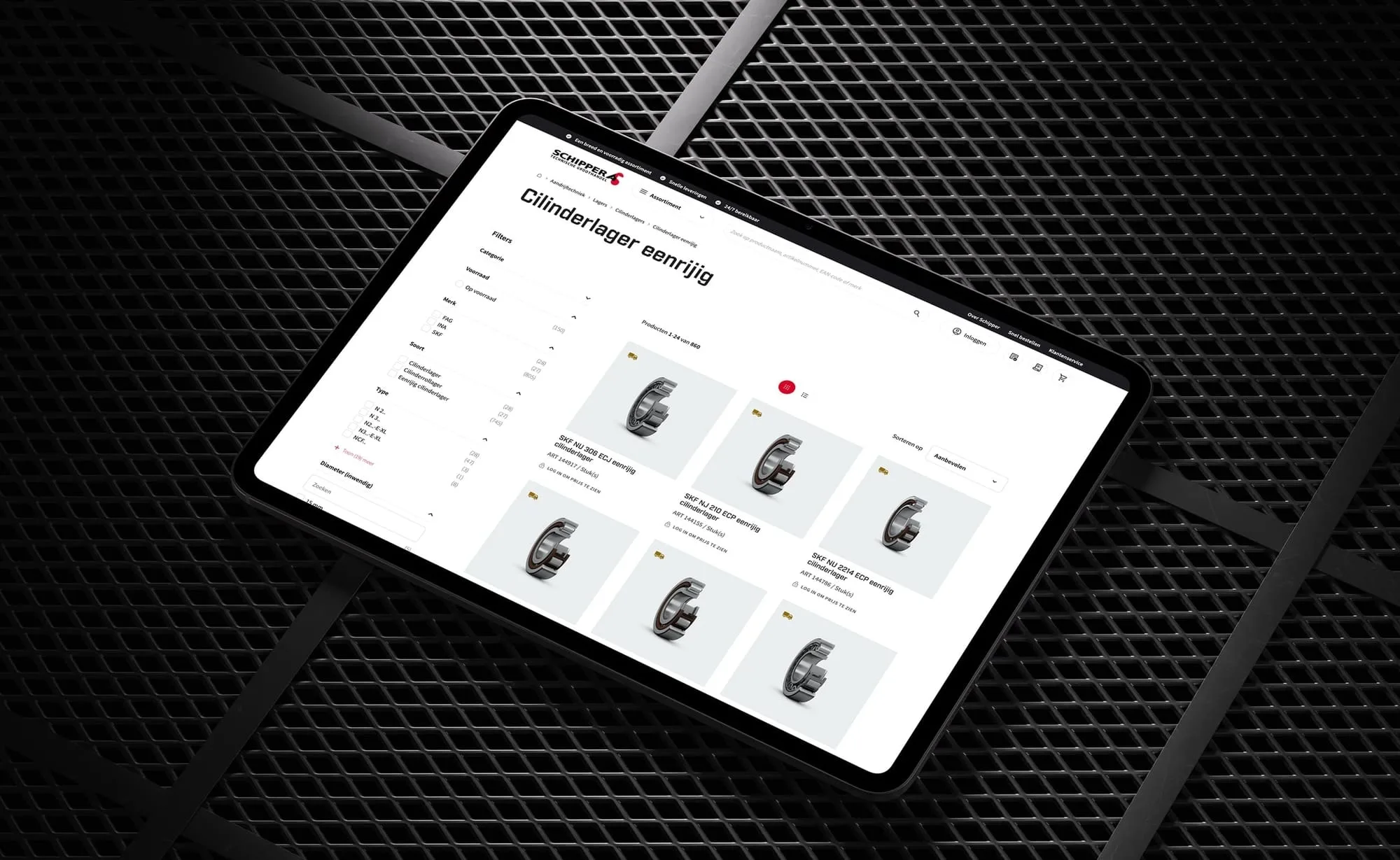 Schipper Techniek website iPad mockup