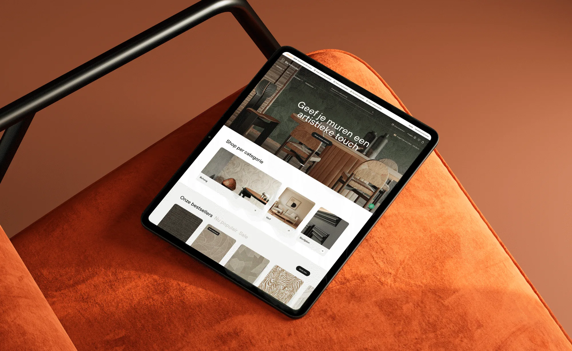 Be Inhouse website iPad mockup