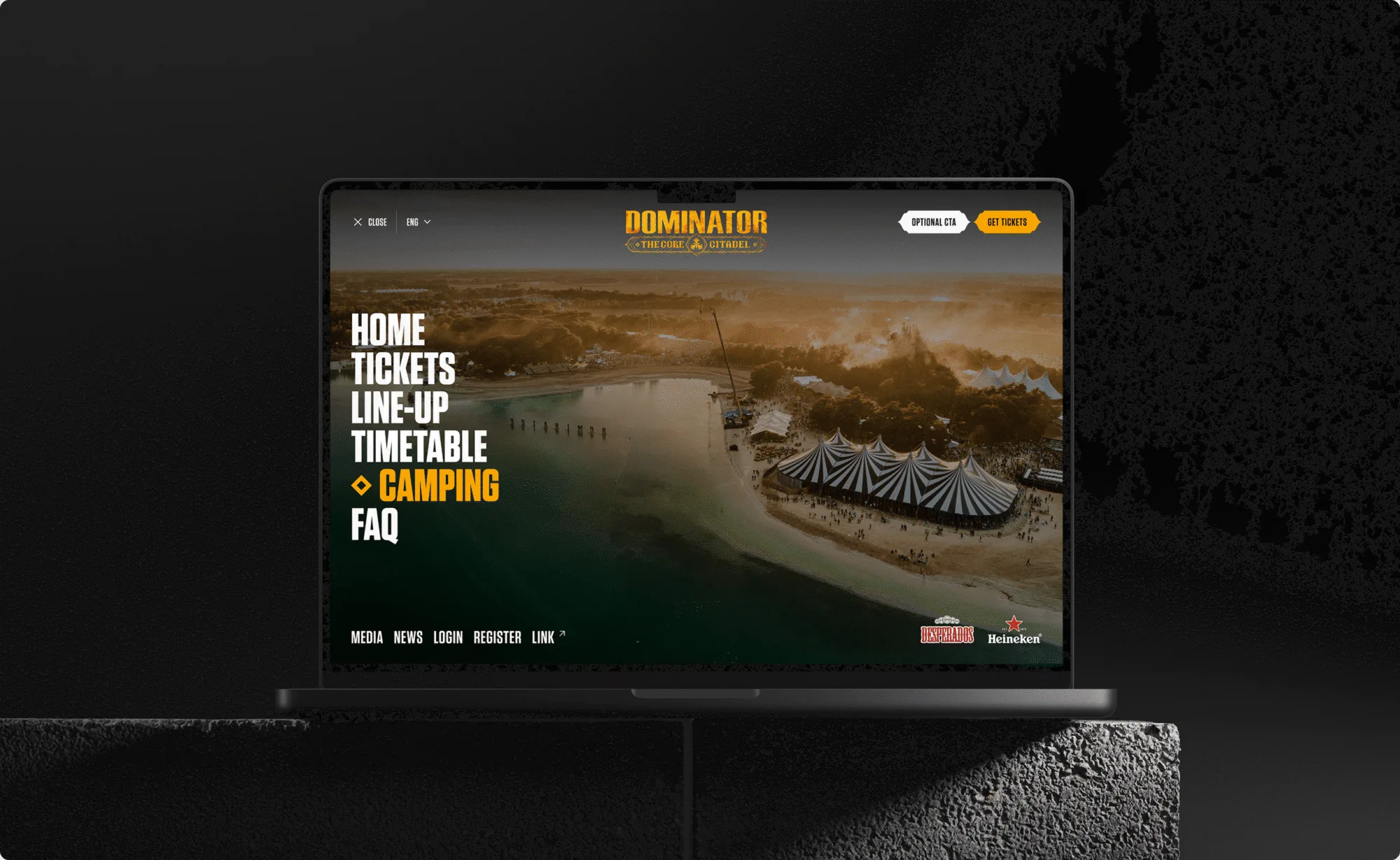 Dominator Festival website mockup