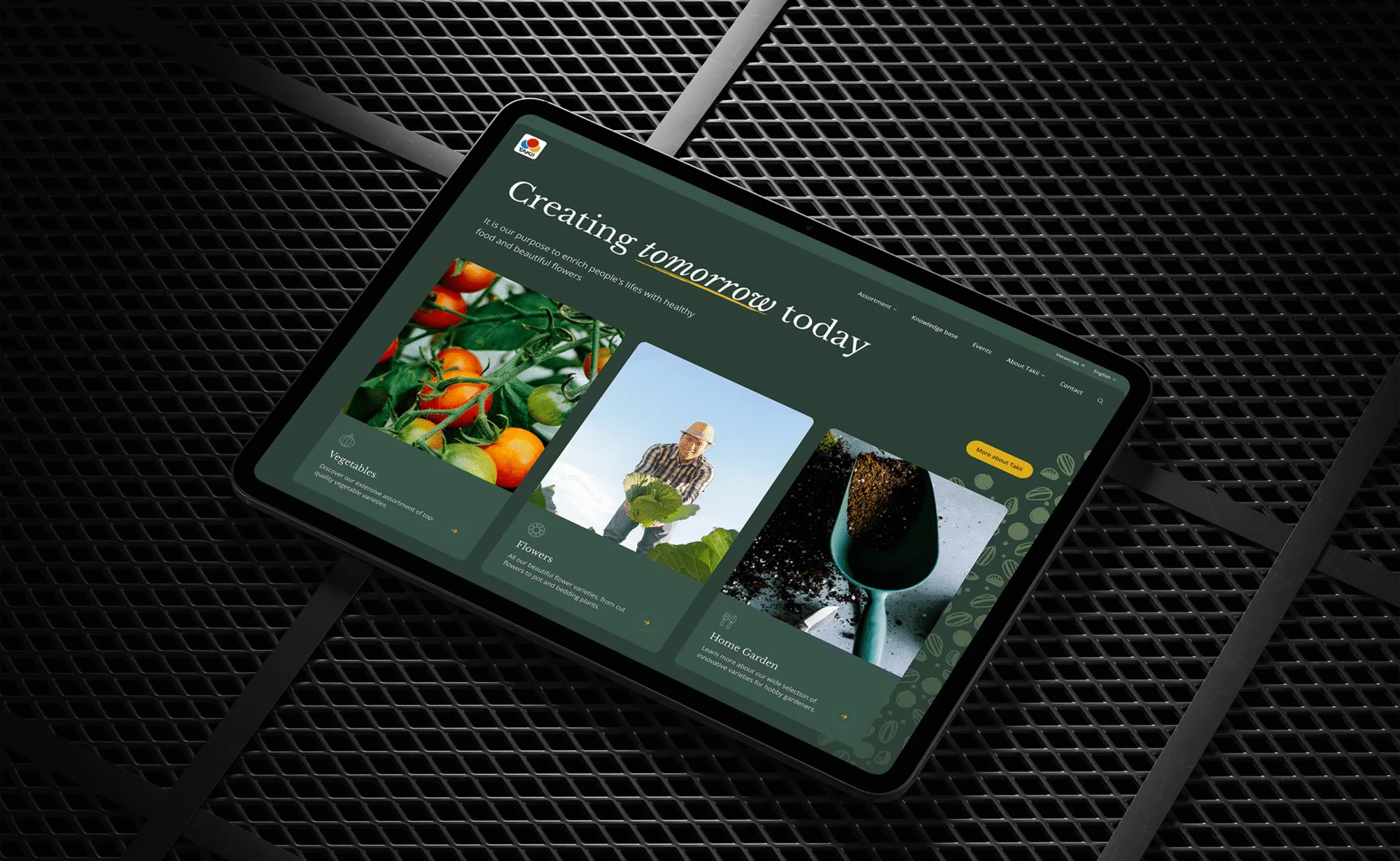 Takii website iPad mockup