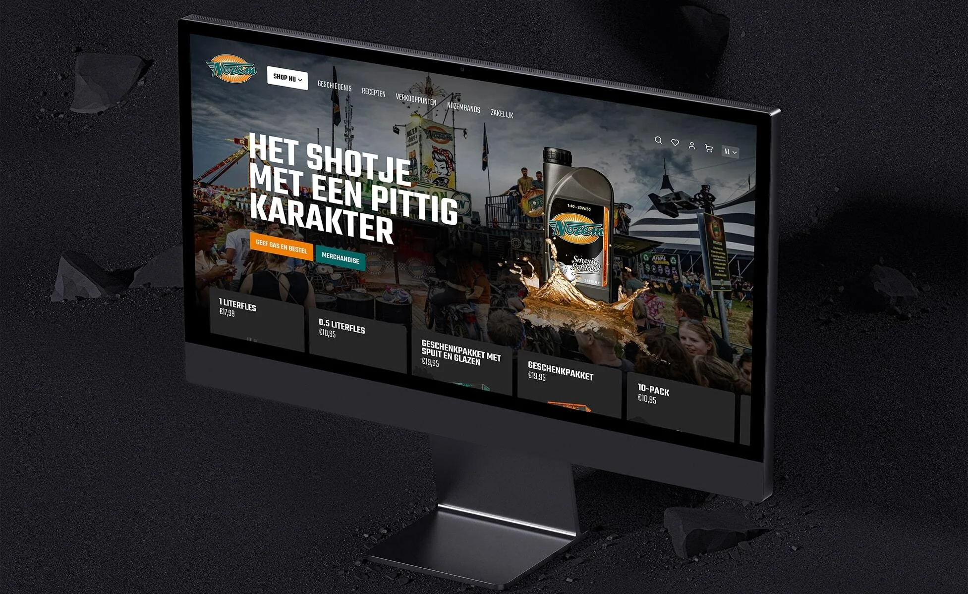 Nozem Oil website mockup