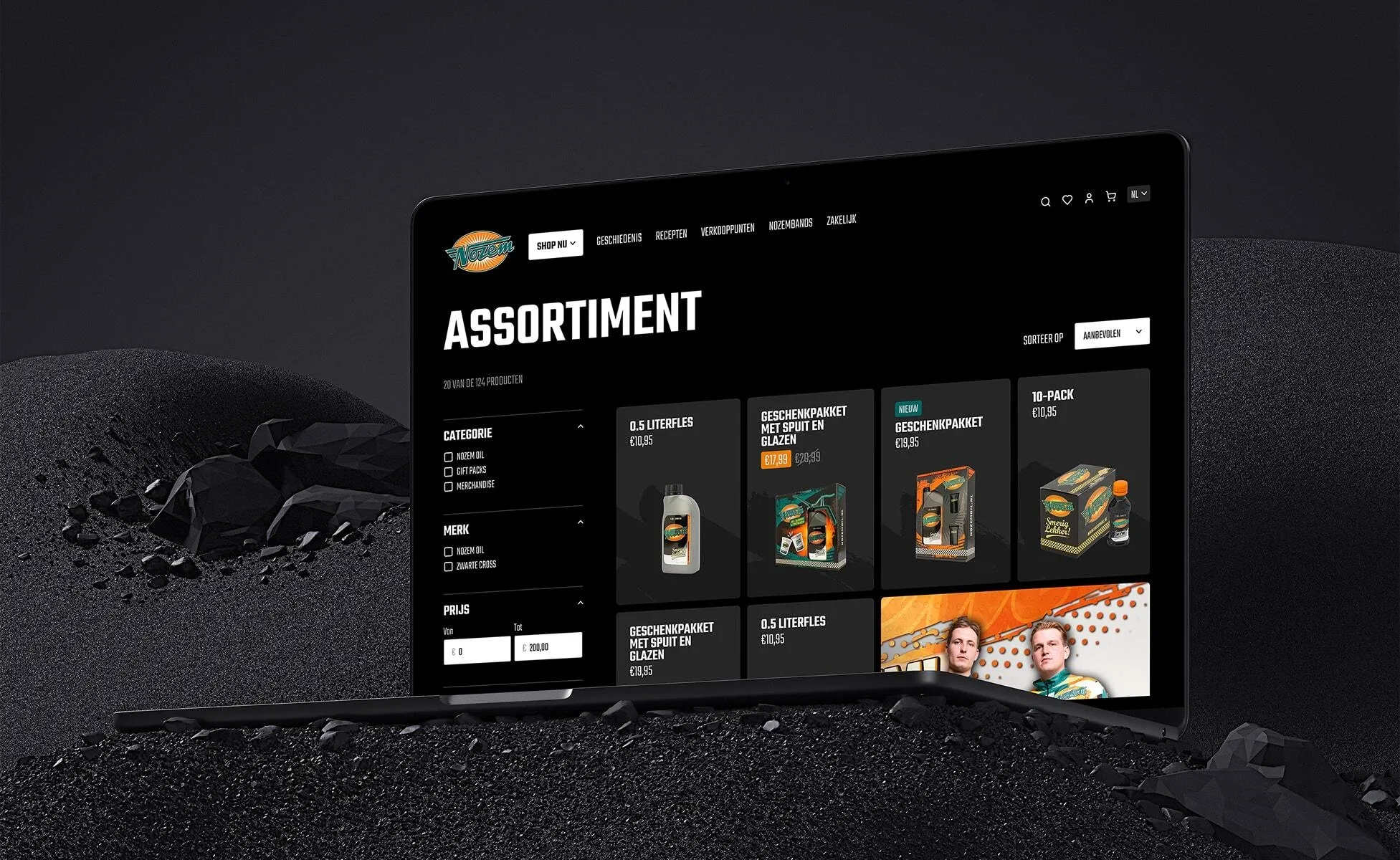 Nozem Oil website mockup