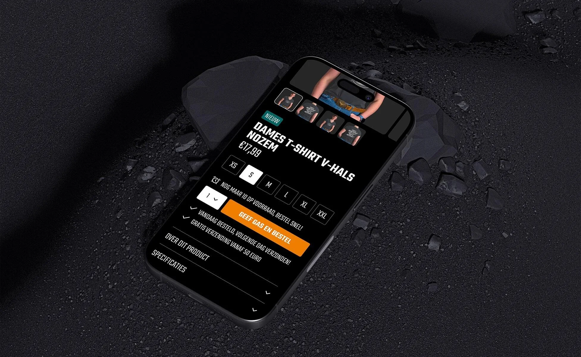 Nozem Oil website mobiel mockup