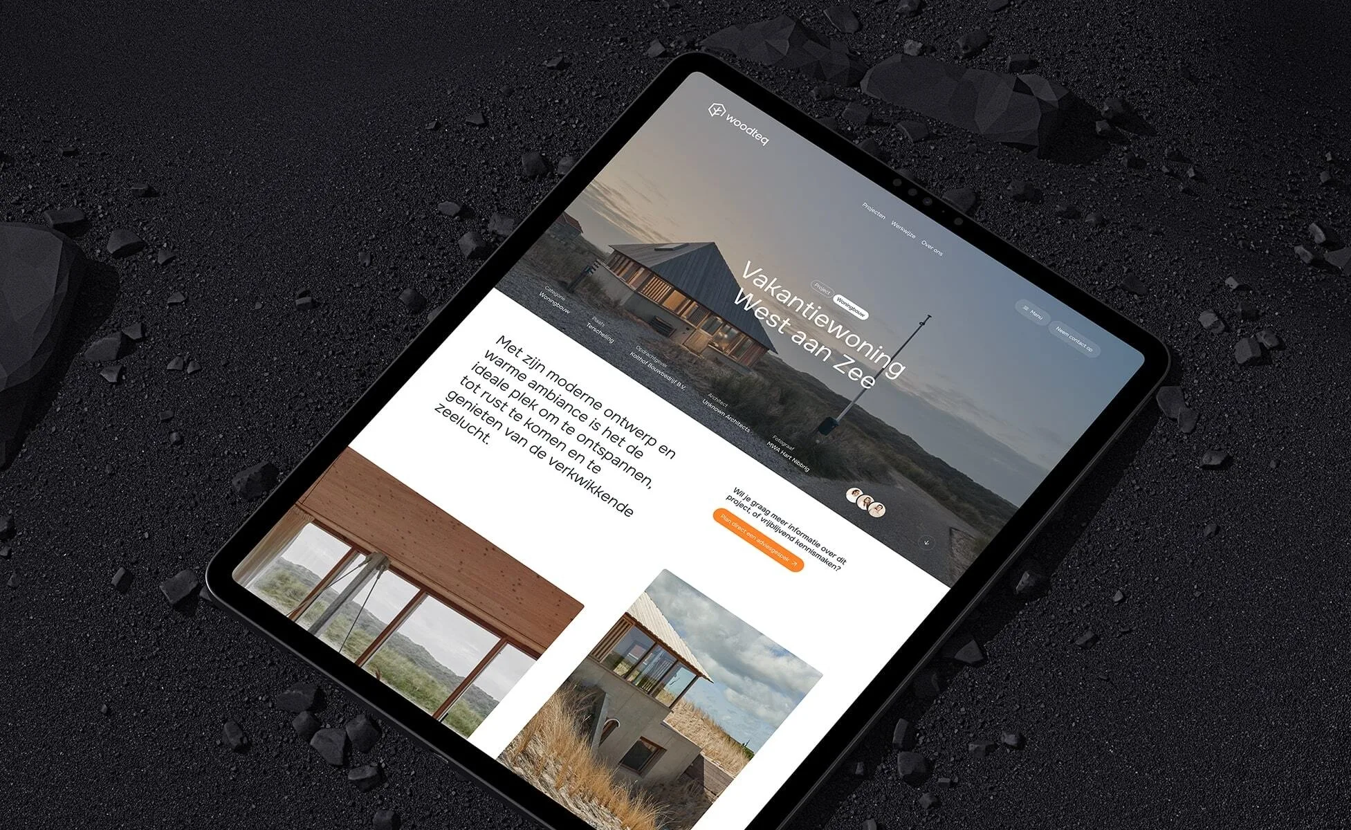 Woodteq website iPad mockup