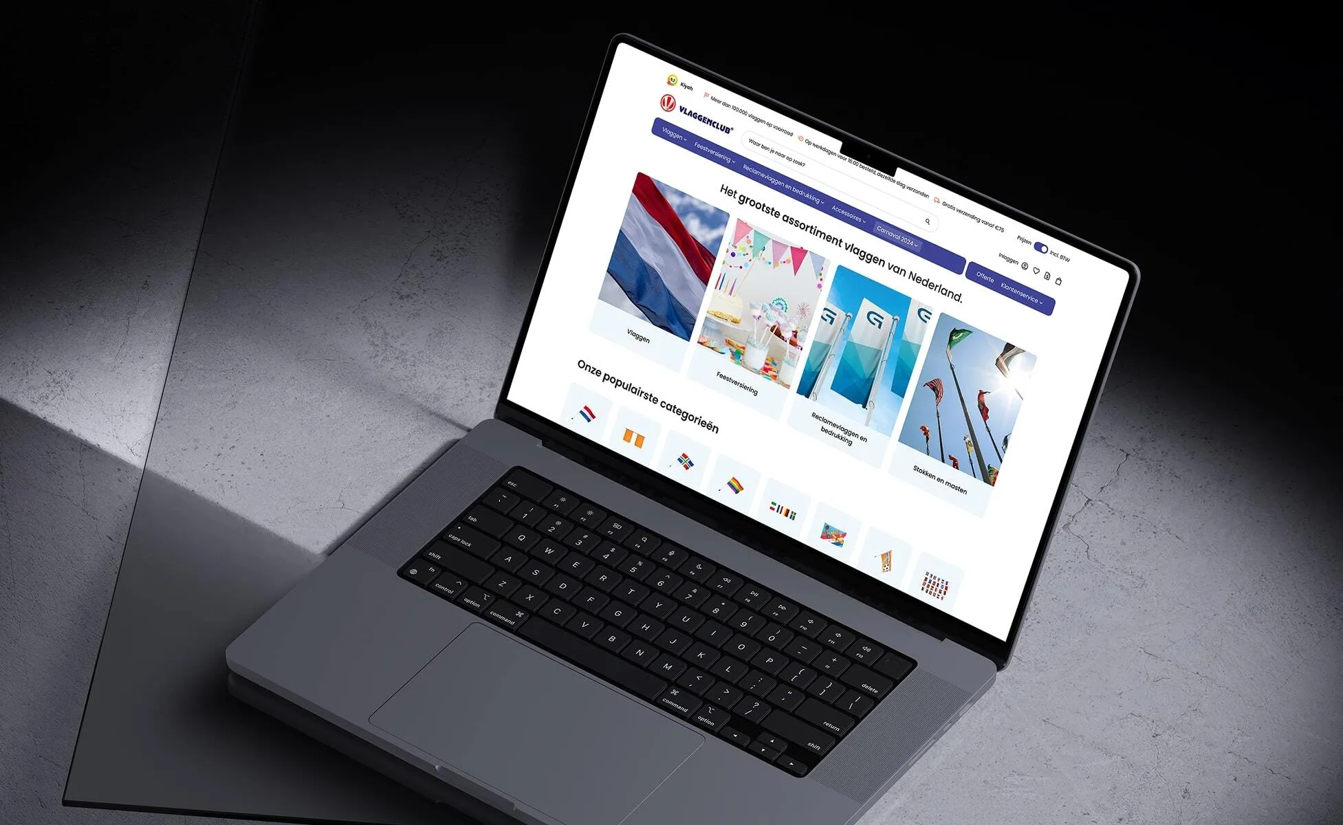 Vlaggenclub website mockup
