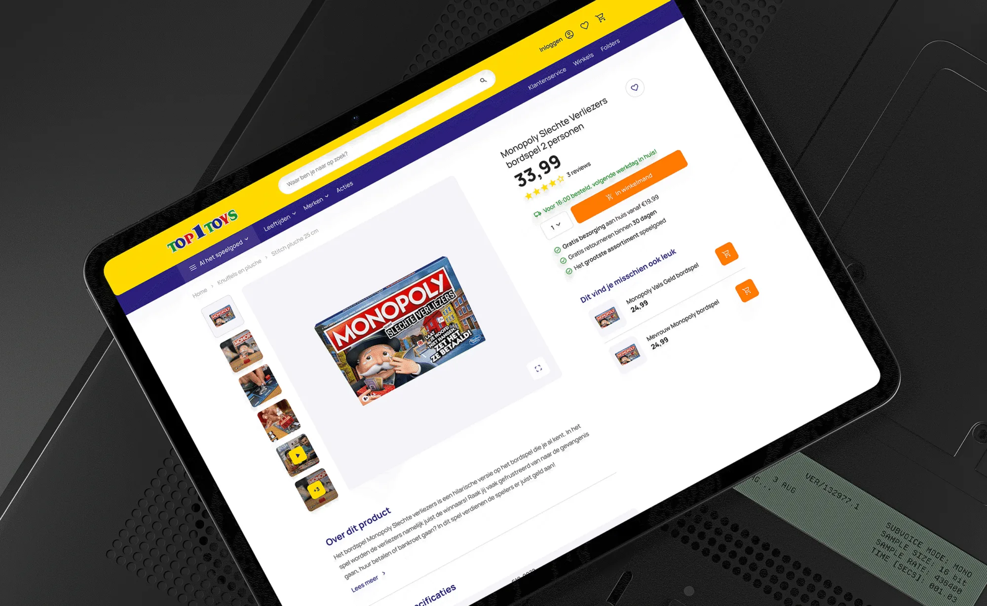Top1Toys website iPad mockup