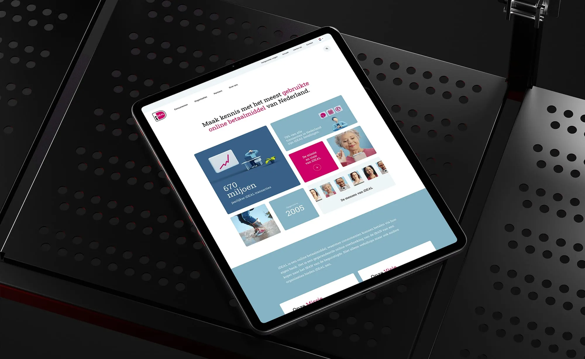 iDEAL website iPad mockup