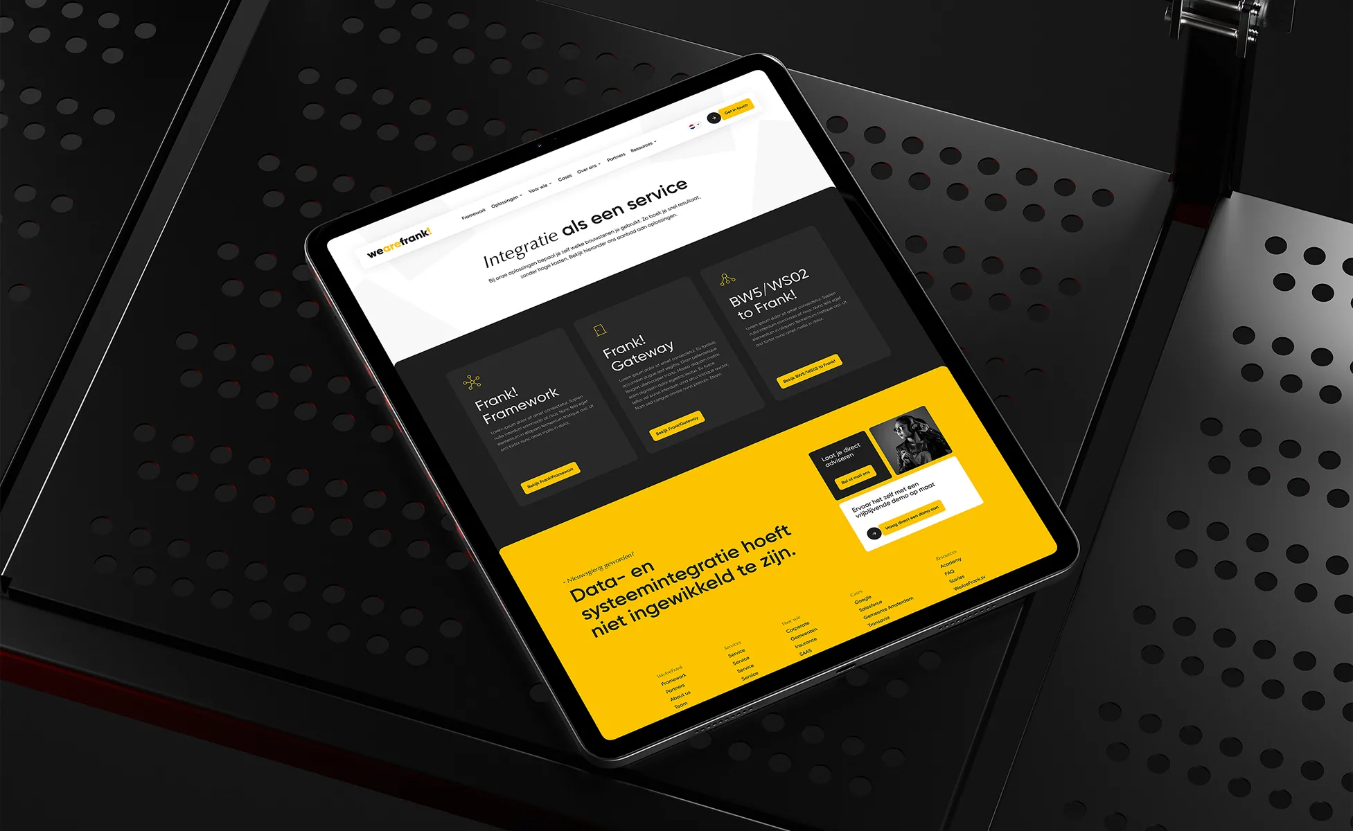 WeAreFrank website iPad mockup