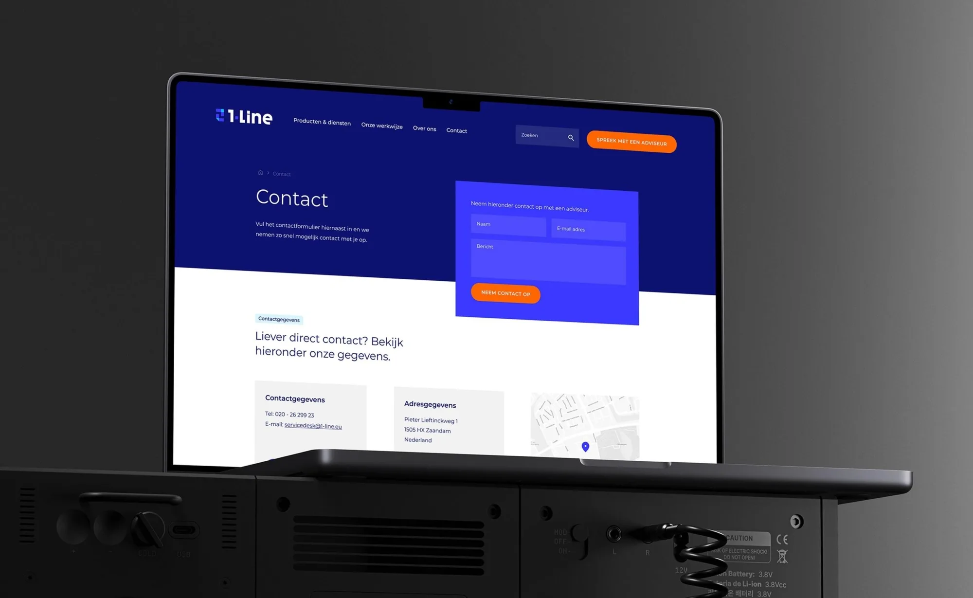 1-Line website mockup
