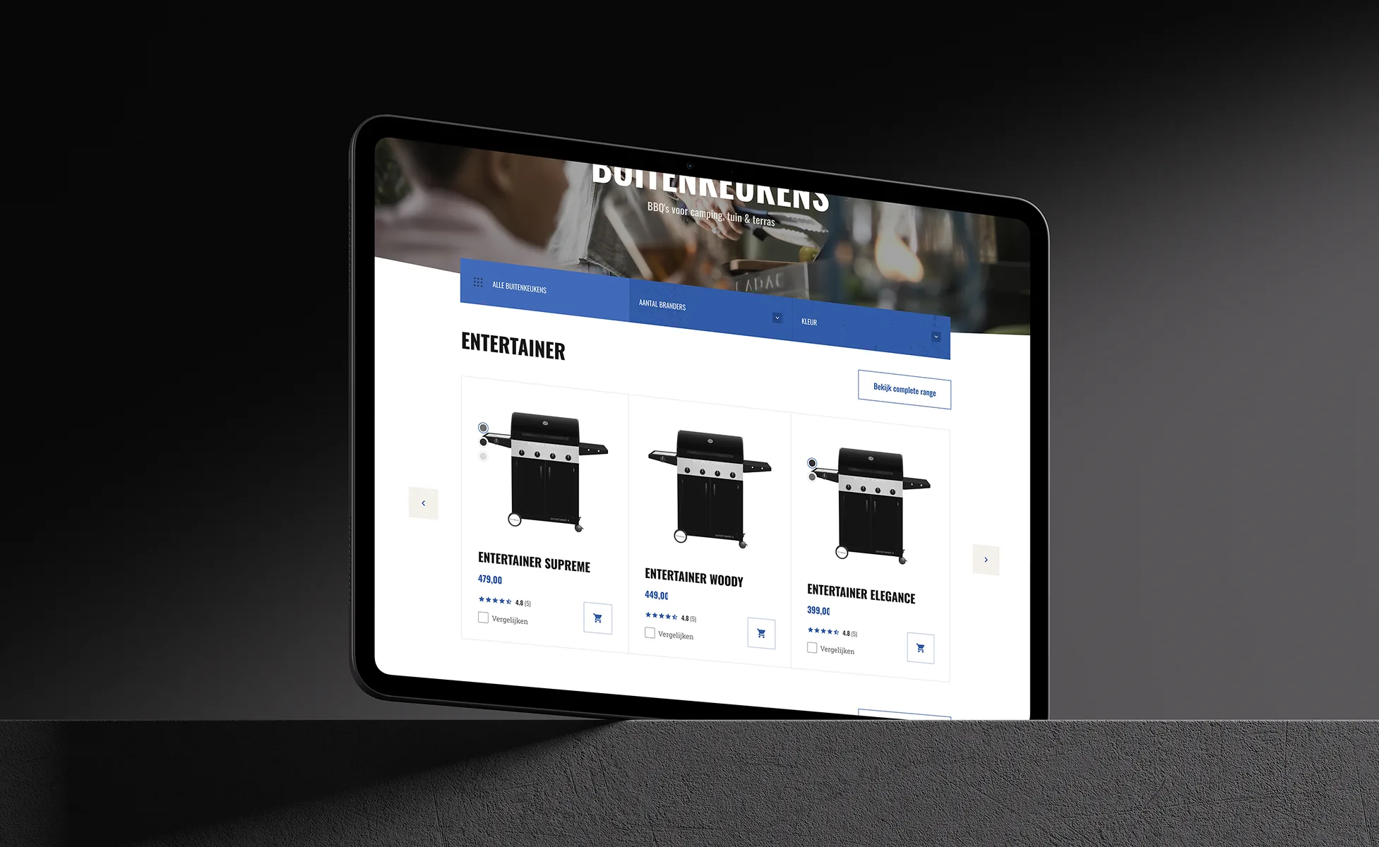Cadac website iPad mockup