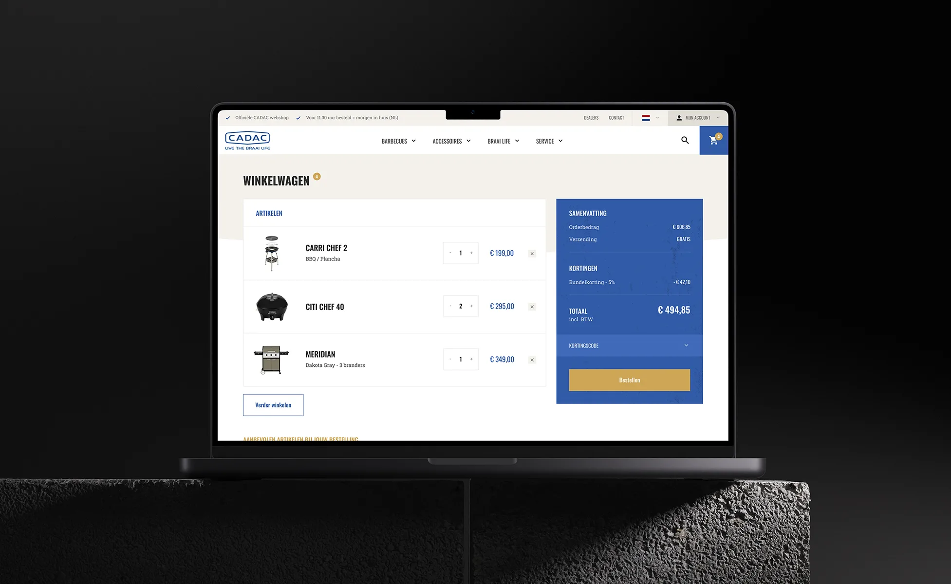 Cadac website mockup
